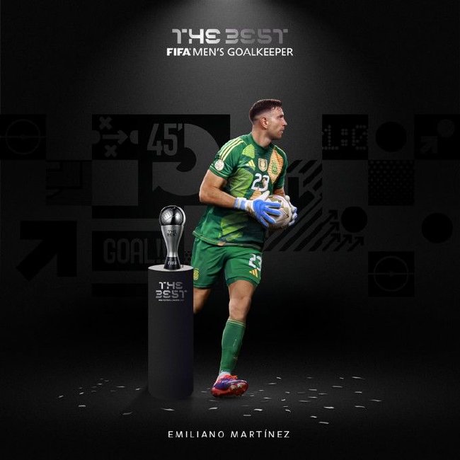 大马丁当选2024年FIFA最佳门将。