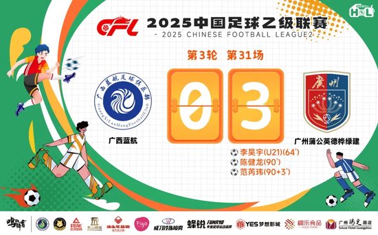 中乙-广州蒲公英3比0广西：下半场燃起潜质！